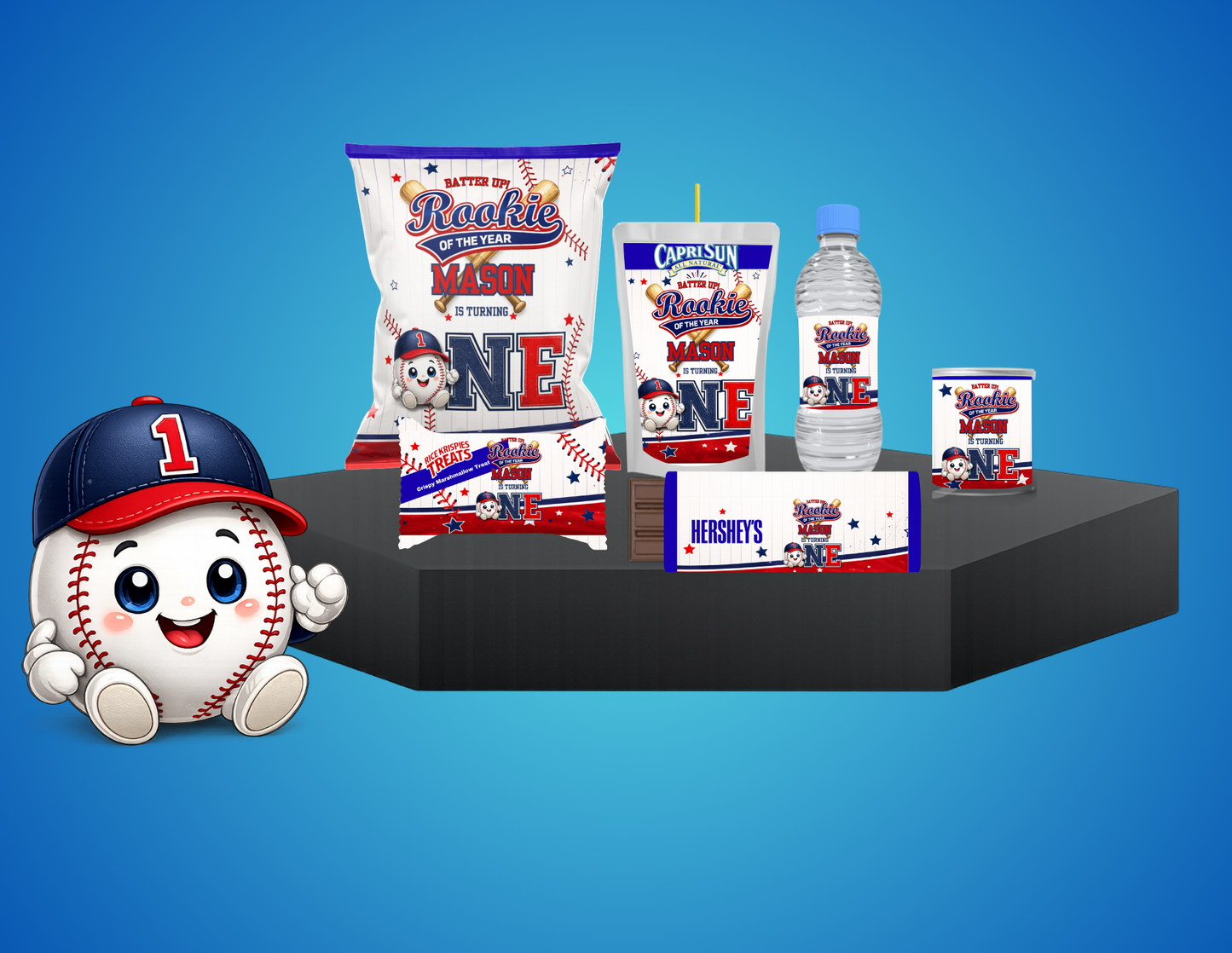 Rookie of the Year 1st Birthday Party Favor Bundle